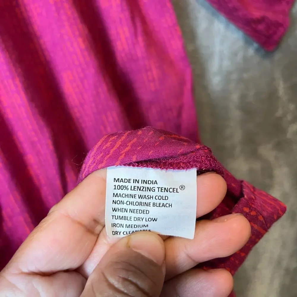 prAna Sz Small Lenora Off-Shoulder Drop Waist Dress Pink‎ & Purple Sprinkle